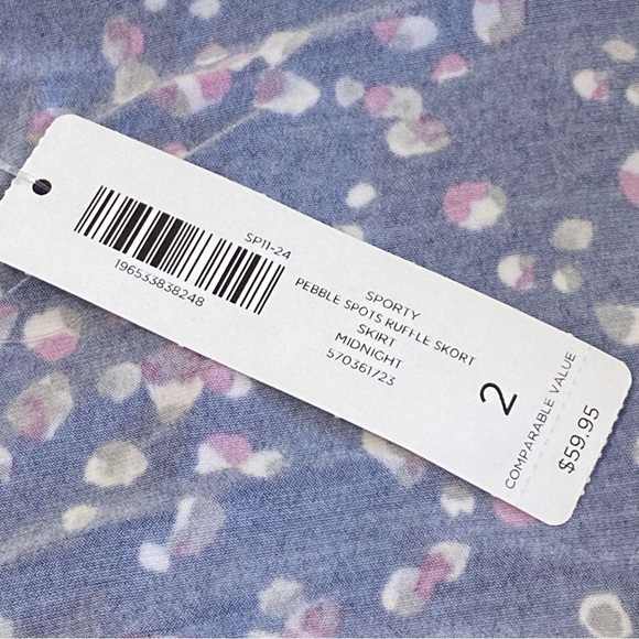 NWT WEEKENDS BY CHICOS / Sporty Pebble Spots Ruffle Skort Size 2 (L/12) - Picture 9 of 9